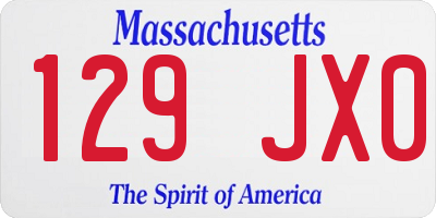 MA license plate 129JX0