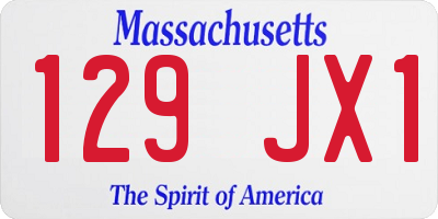 MA license plate 129JX1