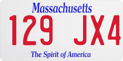 MA license plate 129JX4