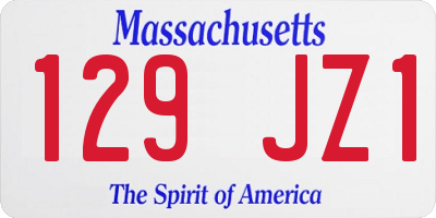 MA license plate 129JZ1