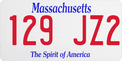 MA license plate 129JZ2