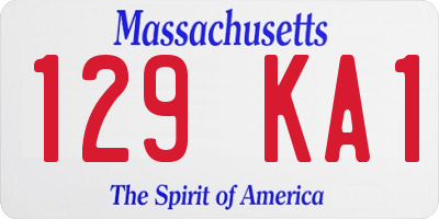 MA license plate 129KA1
