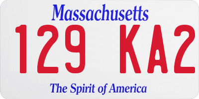MA license plate 129KA2