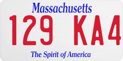 MA license plate 129KA4