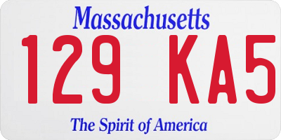 MA license plate 129KA5