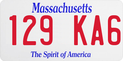 MA license plate 129KA6