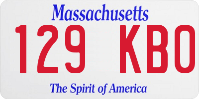 MA license plate 129KB0