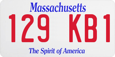 MA license plate 129KB1