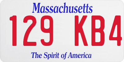 MA license plate 129KB4