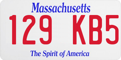 MA license plate 129KB5