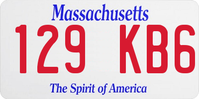 MA license plate 129KB6