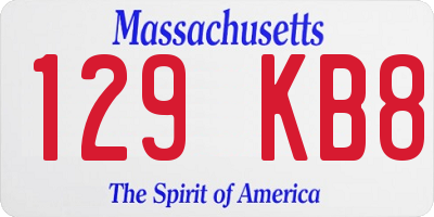 MA license plate 129KB8