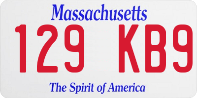 MA license plate 129KB9