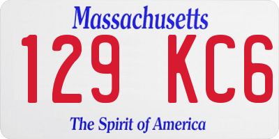 MA license plate 129KC6