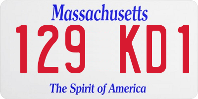 MA license plate 129KD1