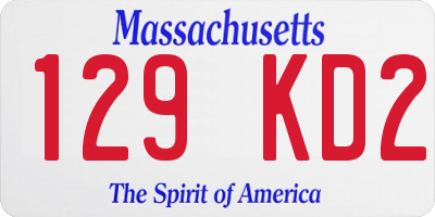 MA license plate 129KD2