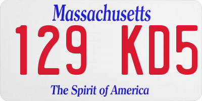 MA license plate 129KD5