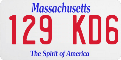 MA license plate 129KD6