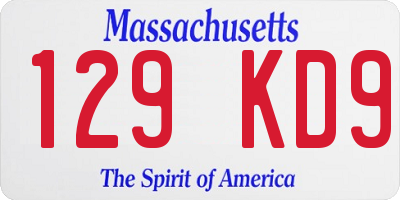 MA license plate 129KD9