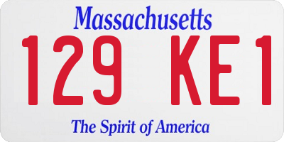 MA license plate 129KE1