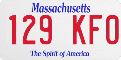 MA license plate 129KF0