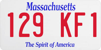 MA license plate 129KF1