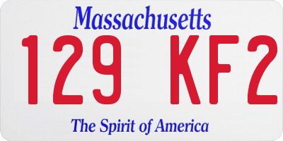 MA license plate 129KF2