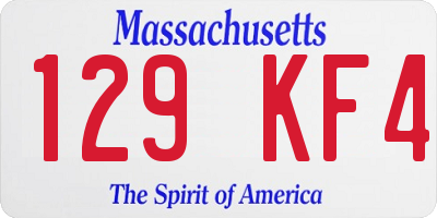 MA license plate 129KF4