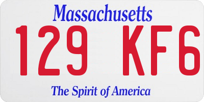 MA license plate 129KF6