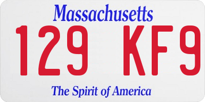 MA license plate 129KF9