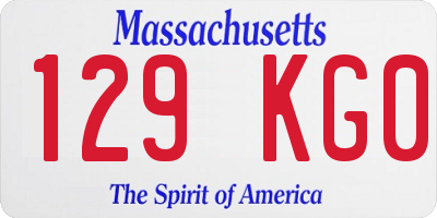 MA license plate 129KG0