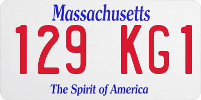 MA license plate 129KG1