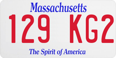 MA license plate 129KG2