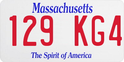 MA license plate 129KG4