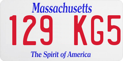 MA license plate 129KG5