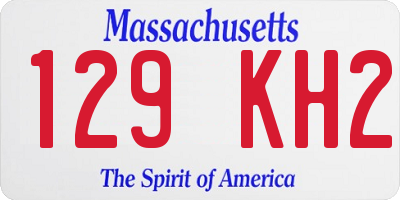 MA license plate 129KH2