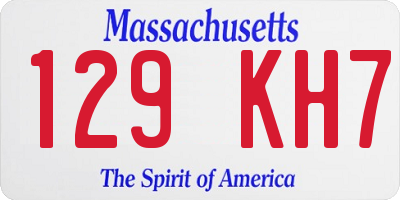 MA license plate 129KH7
