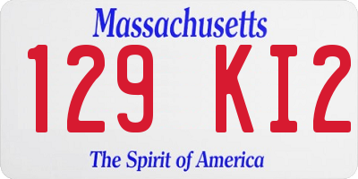 MA license plate 129KI2