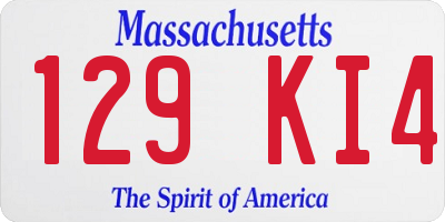MA license plate 129KI4