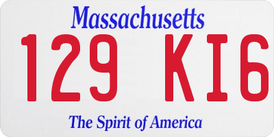 MA license plate 129KI6