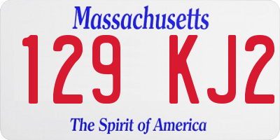 MA license plate 129KJ2