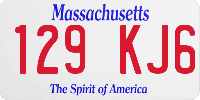 MA license plate 129KJ6