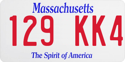 MA license plate 129KK4