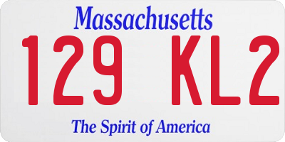 MA license plate 129KL2