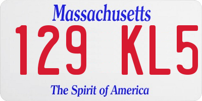 MA license plate 129KL5