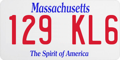 MA license plate 129KL6