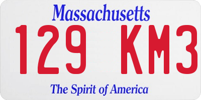 MA license plate 129KM3