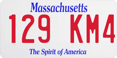 MA license plate 129KM4