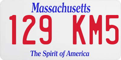 MA license plate 129KM5