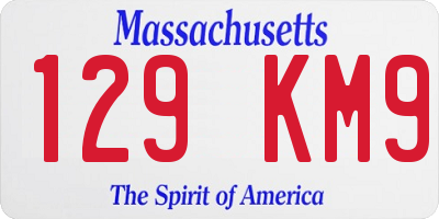 MA license plate 129KM9